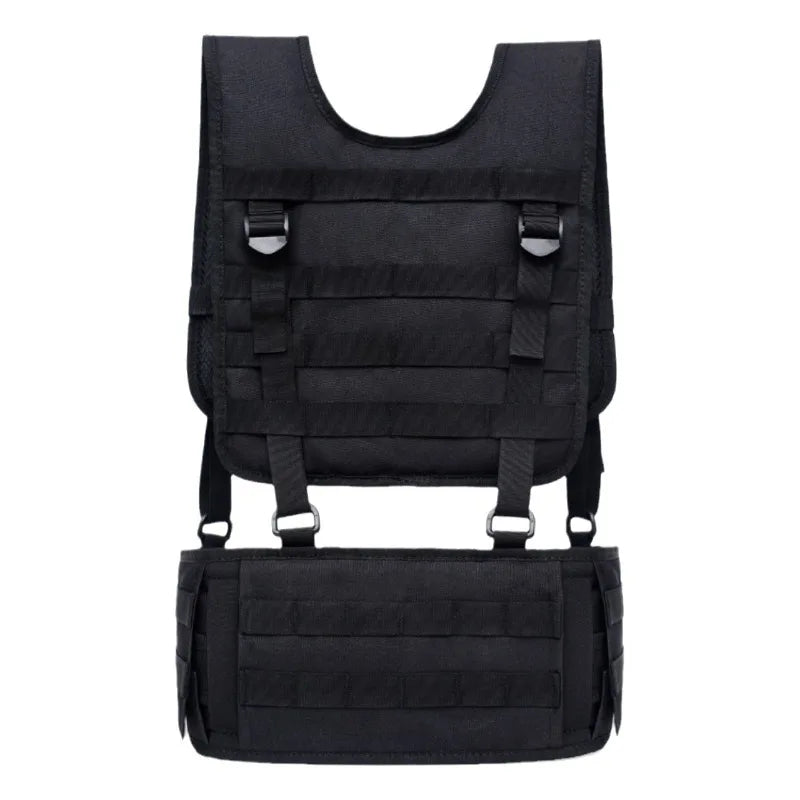 600D Oxford Tactical Battle Belt Vest Set Breathable Multi-Functional Waist Bag For Outdoor CS Training Detachable Waist Pouch