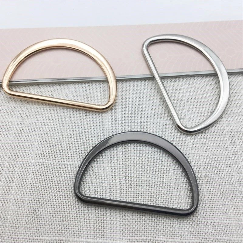 10Pcs/lot 15-50mm D Ring Buckle Connection Alloy Metal Buckles Half Loop For Handbag Strap DIY Crafts Shoes Bag Belt Accessories