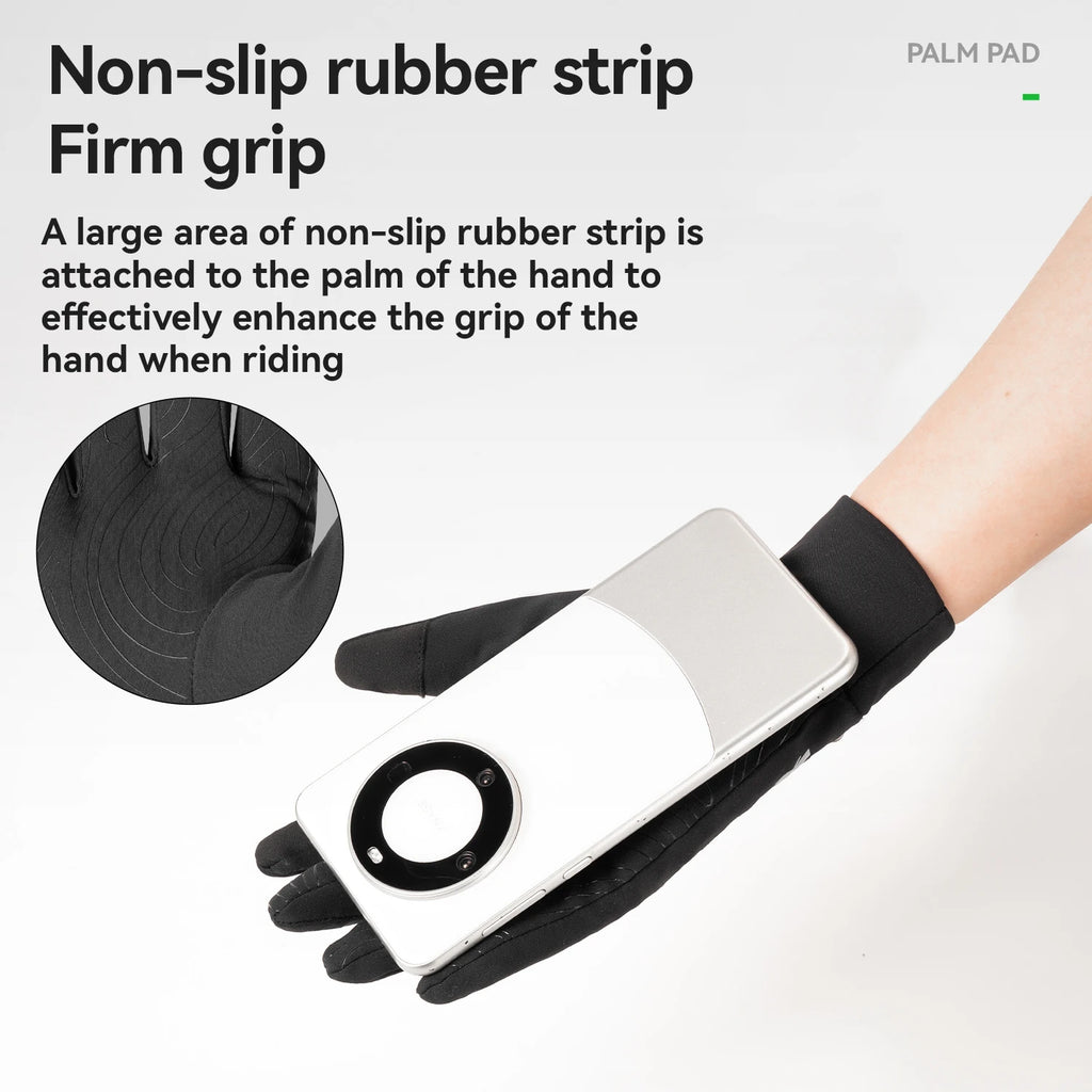 ROCKBROS Cycling Glove Spring Autumn Bike Pair Non-slip Long Finger Style Fleece Lining Warmer Option Windproof Riding Design