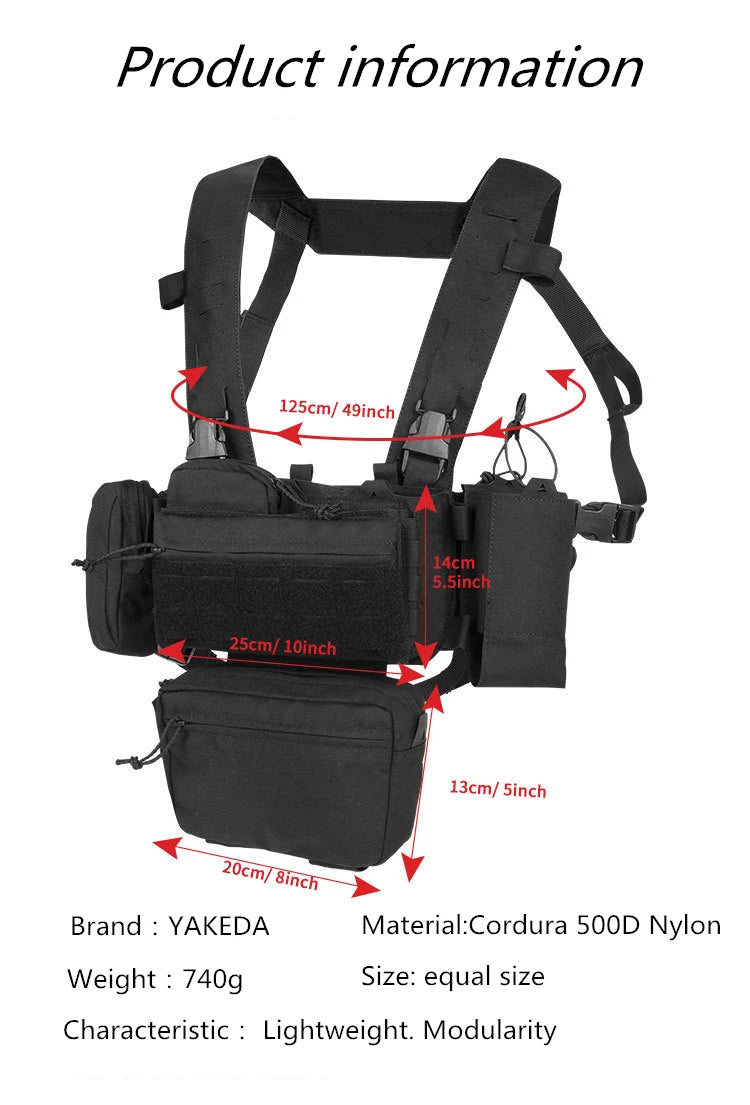 Tactical Vest CS Match Wargame TCM Chest Rig Airsoft Pack Magazine Pouch Holster Molle System Waist Men Airsoft Hunting Vest