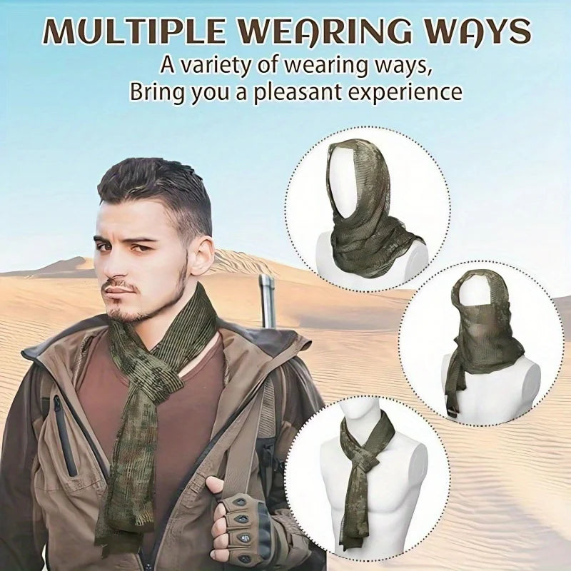 1PC Tactical camouflage camouflage colorful mesh scarf Jungle Hunting Clothing Accessories men Fashionable personalized items