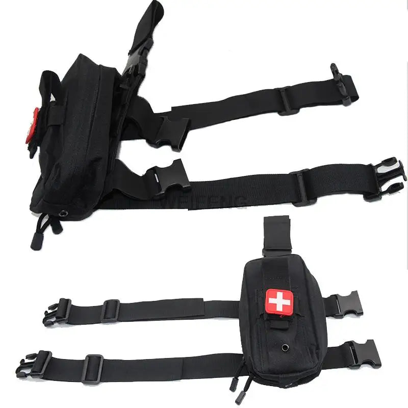 Tactical Drop Leg Platform Molle EDC Pouch Medical EMT Emergency First Aid Kit Bag IFAK Utility Tool Bag with Thigh MOLLE Rig