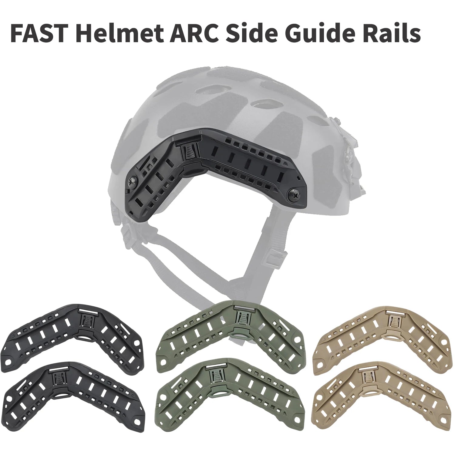 New FAST Helmet ARC Side Guide Rails Set – Tactical Combat Rail Mount for Hunting Paintball Airsoft CS Helmet Accessories