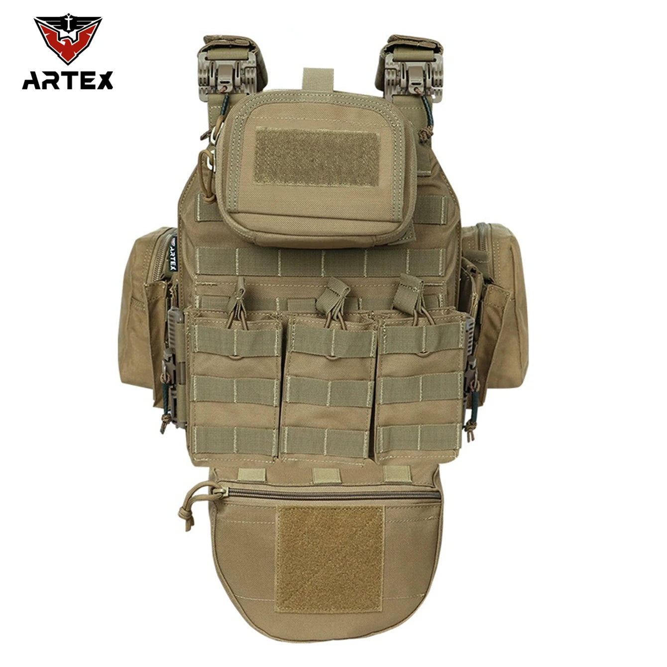 Waist and shoulder quick release buckle expansion bag size, large vest with breathable mesh on the inside, hunting vest