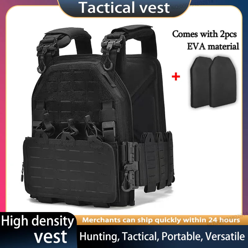 Lightweight 6094 Tactical Vest - Quick-Detach MOLLE System, 1000D Nylon Military/LE/Survival Combat Gear
