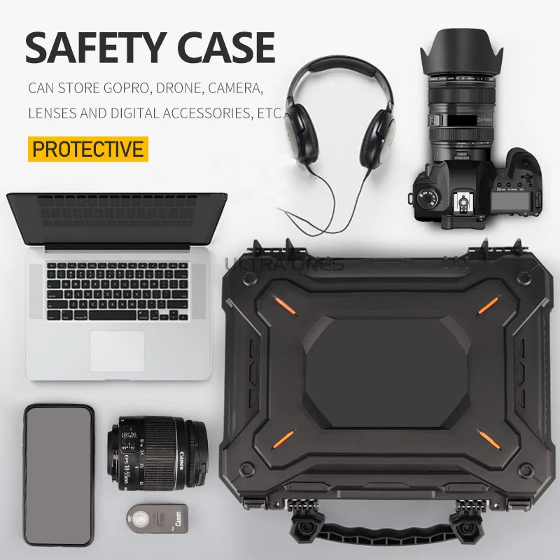 Tactical Portable Hard Gun Case Waterproof  Hunting Tool Box Camera Protective Case Equipment Storage Box with Foam Padded