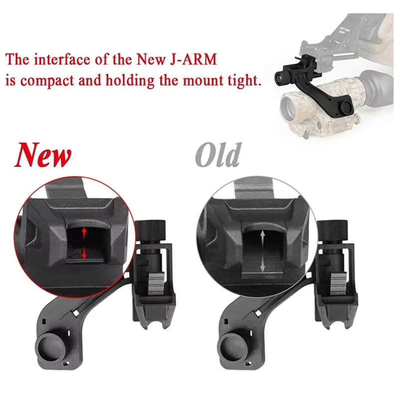 BOOIU Tactical MICH FAST Helmet Mount J Arm For NVG PVS-14 PVS-7 Monocular Night Vision J Arm Mount Adapter Helmet Accessories