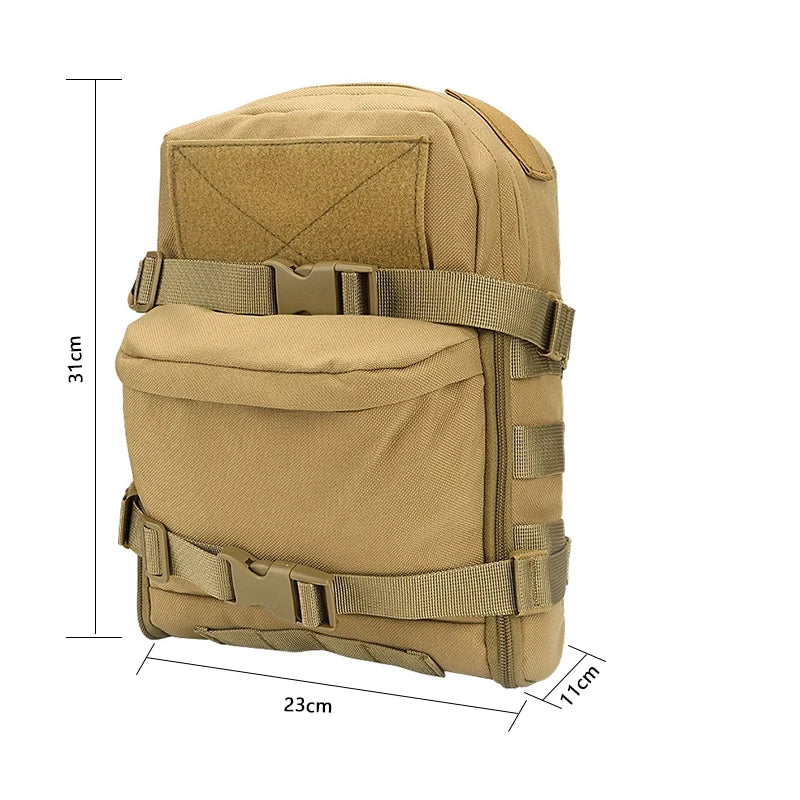 Tactical Hydration Pack Mini Back Panel Water Bag Nylon Molle Pouch Hunting Lightweight Vest Hose Accessories Zipper Backpack