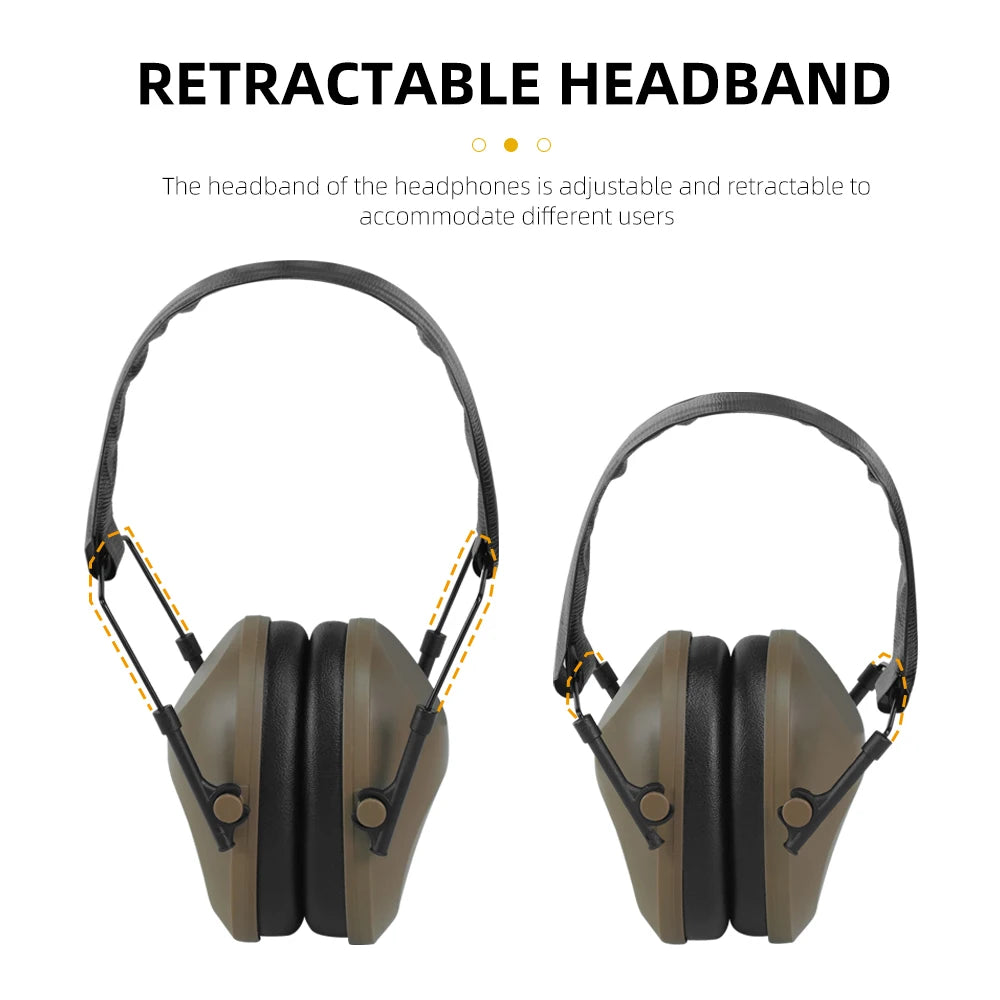 BOOIU Tactical Earmuffs Shooting Protection Hearing Earmuffs Adjustable Size Sleep Safety Noise-Proof Soundproof Headphones