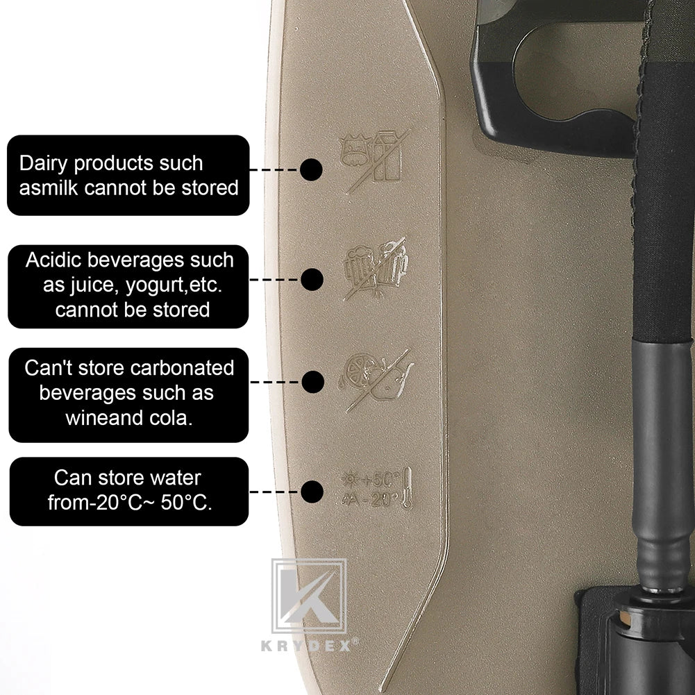 KRYDEX Tactical 1.5L 50oz Hydration Bladder Pouch Low Profile Hydra Carrier MOLLE Water Pack Bag Outdoor Hiking Accessories