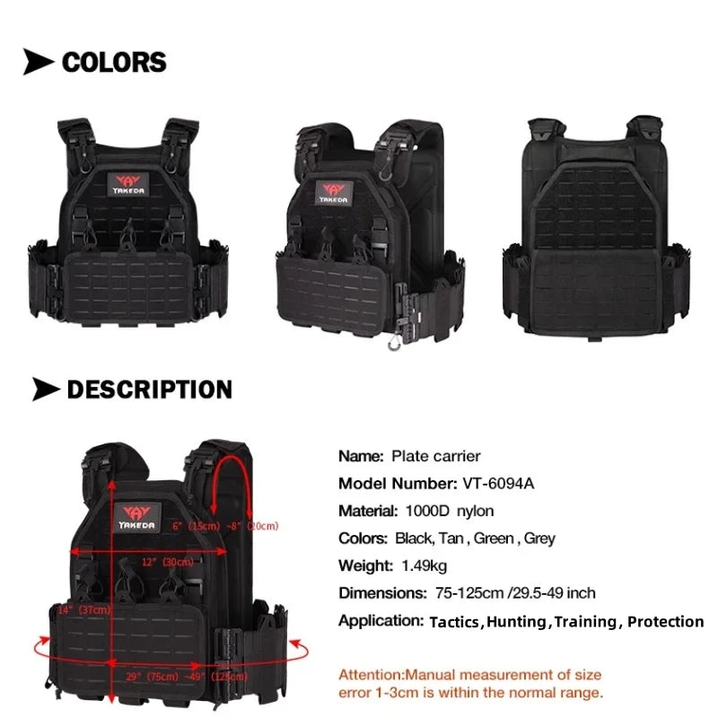 YAKEDA a Tactical Vests Model 6094 - A quick-disassembly, lightweight, laser-cut outdoor hunting-style multi-color outdoor equip