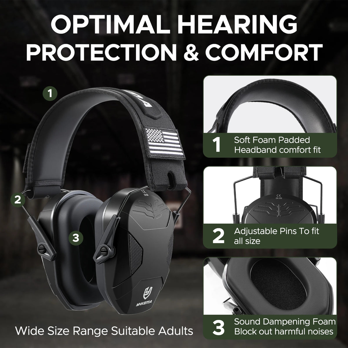 Safety Shooting Hearing Protections Earmuffs For Tactical Hunting P40 Noise Reduction Soundproof Ear Defender