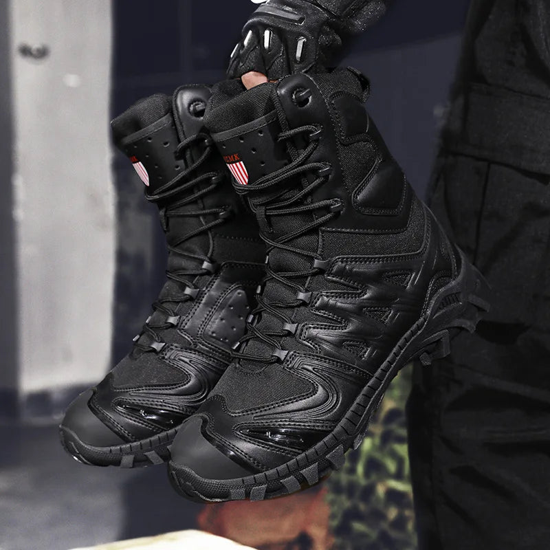 TopFight Big Size 46 45 Outdoor Hiking Boots Lace Up Mountaineering Shoes Unisex High Tube Motorcycle Rubber Men Desert Boots