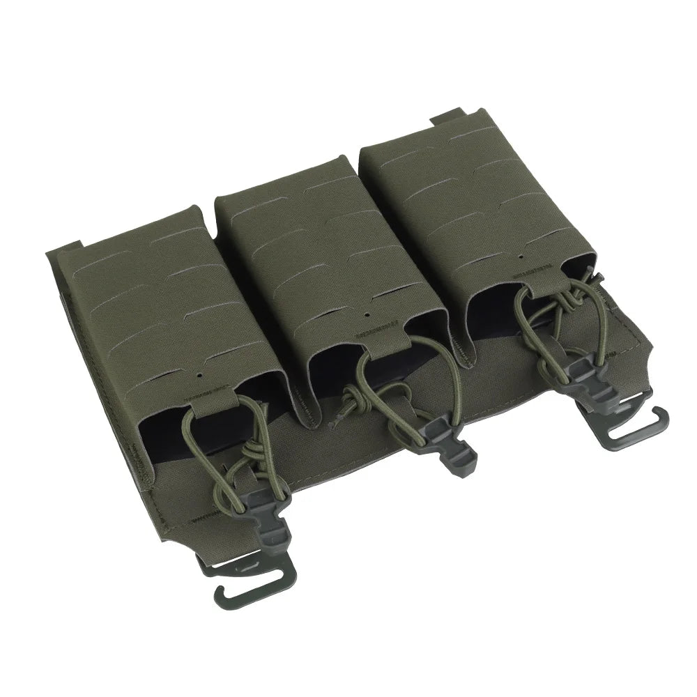 OPHIDIANTAC MOLLE Magazine Pack with Elastic Cord Handle Triple Mag Plate Hunting Accessory with Magic Tape
