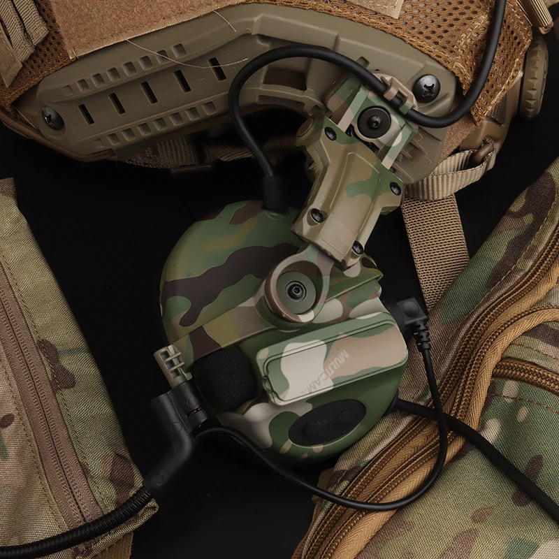 Tactical C5 Helmet Headset Noise Reduction Hunting Shooting Airsoft Paintball Outdoor Communication Earmuffs
