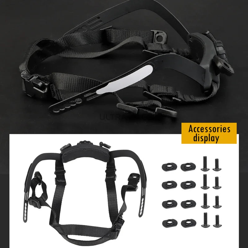 Tactical FAST SF HIGH CUT Helmet Suspension System Adjustable Head Locking Chin Strap Airsoft CS Hunting Helmets Accessories