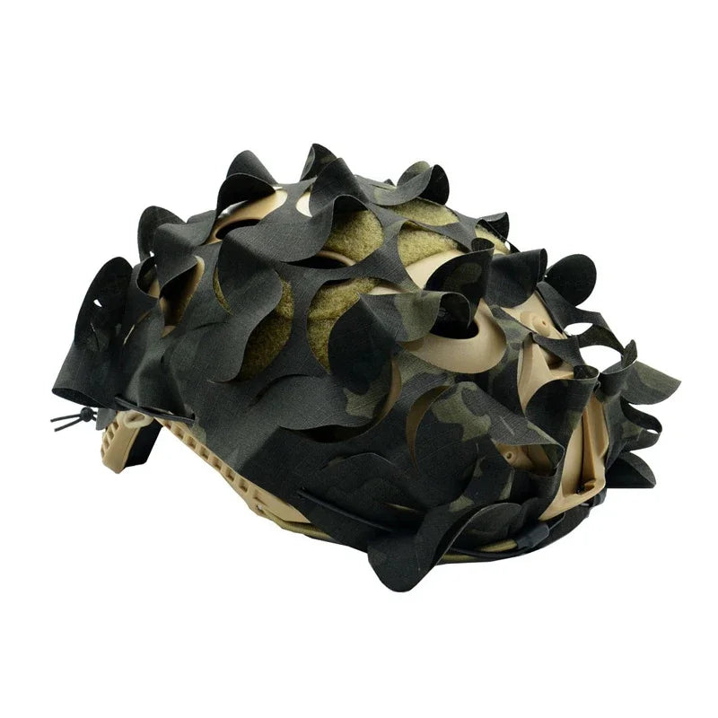 Tactical FAST Helmet Cover 3D Camouflage Nylon Drawstring Camo Helmet Cloth CS Game Airsoft Hunting Helmet Accessories
