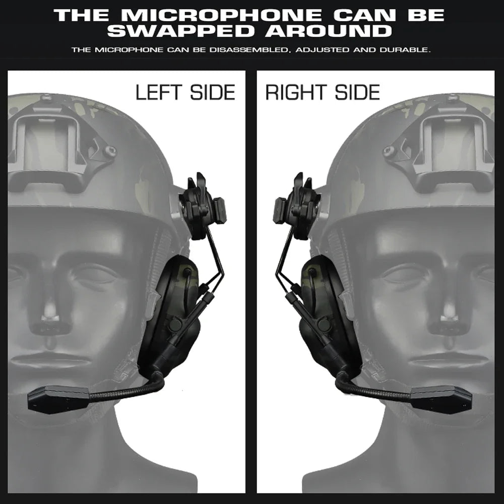 Tactical Headset Non-picking Noise-Cancelling Headset for Militar Helmet Headset Baofeng Radio PTT Adapter Mobile Earphone