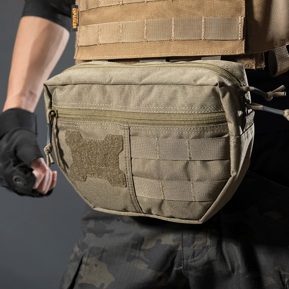Double Layer Outdoor EDC Pack Men Tactical Molle Waist Pouch Nylon Vest Hang Pouch Fanny Pack Camping Hunting Accessories Bags