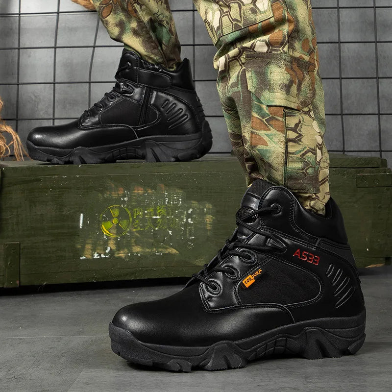 New Men Tactical Boots Army Boots Mens Military Desert Waterproof Work Safety Shoes Climbing Hiking Shoes Ankle Outdoor PUBG