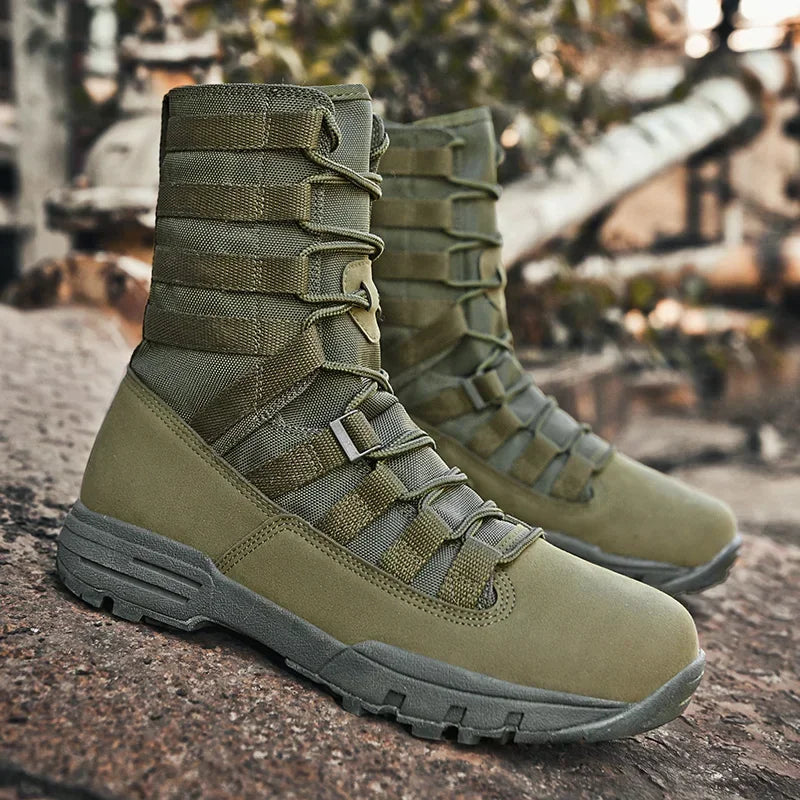 New Waterproof Men Tactical Boots Desert Boots Hiking Camouflage High-top Desert Men's Boots Fashion Work Men's shoes