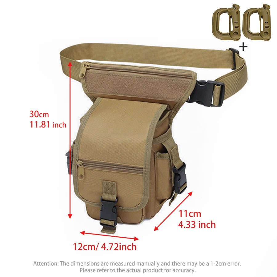 Large capacity multi pocket leg hanging bag, durable Oxford cloth waist bag sports cycling bag