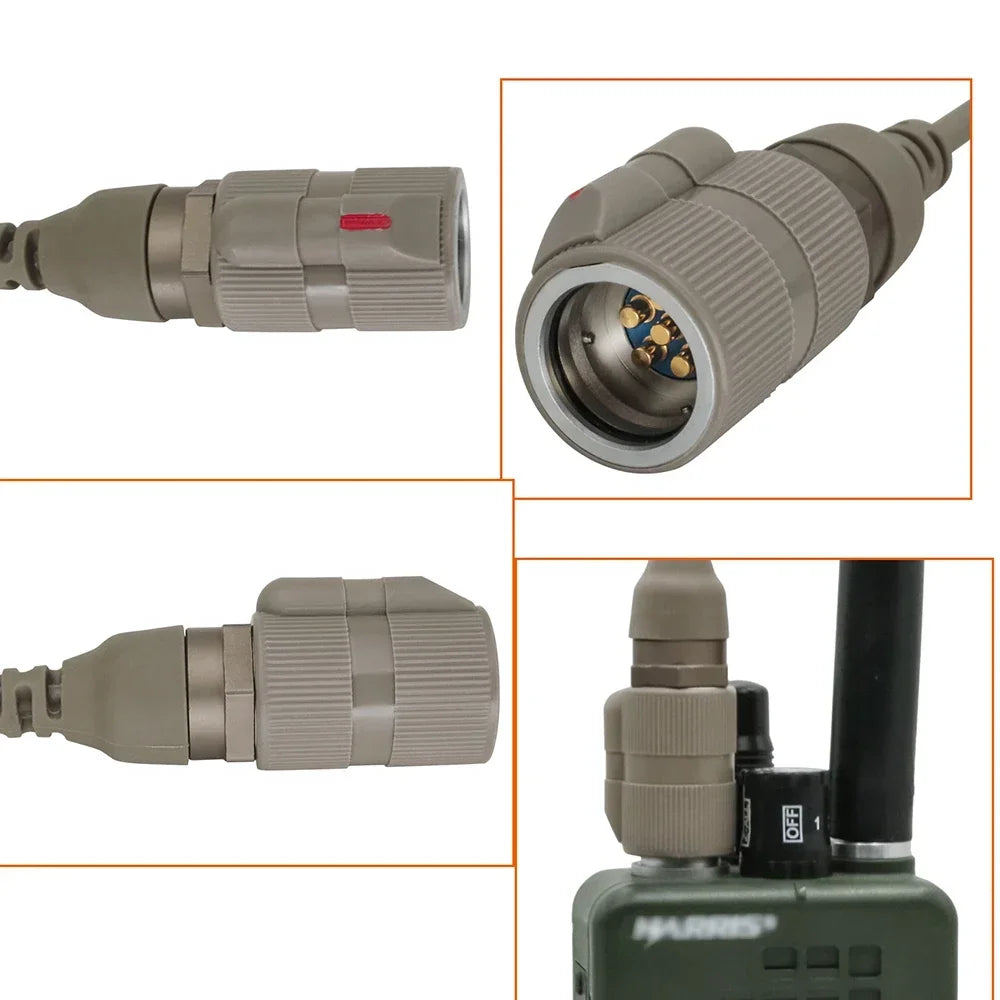 TS TAC-SKY Tactical Airsoft Sports Headset PTT Adapter 6 Pin V2 U94 PTT Compatible with AN/PRC 148 152 163 Walkie Talkie Mode