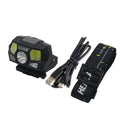 BOOIU Tactical Helmet Light Signal Light NVG Mounted Sensor Headlamp USB Charging Waterproof Outdoor Sport Hunting Headlight