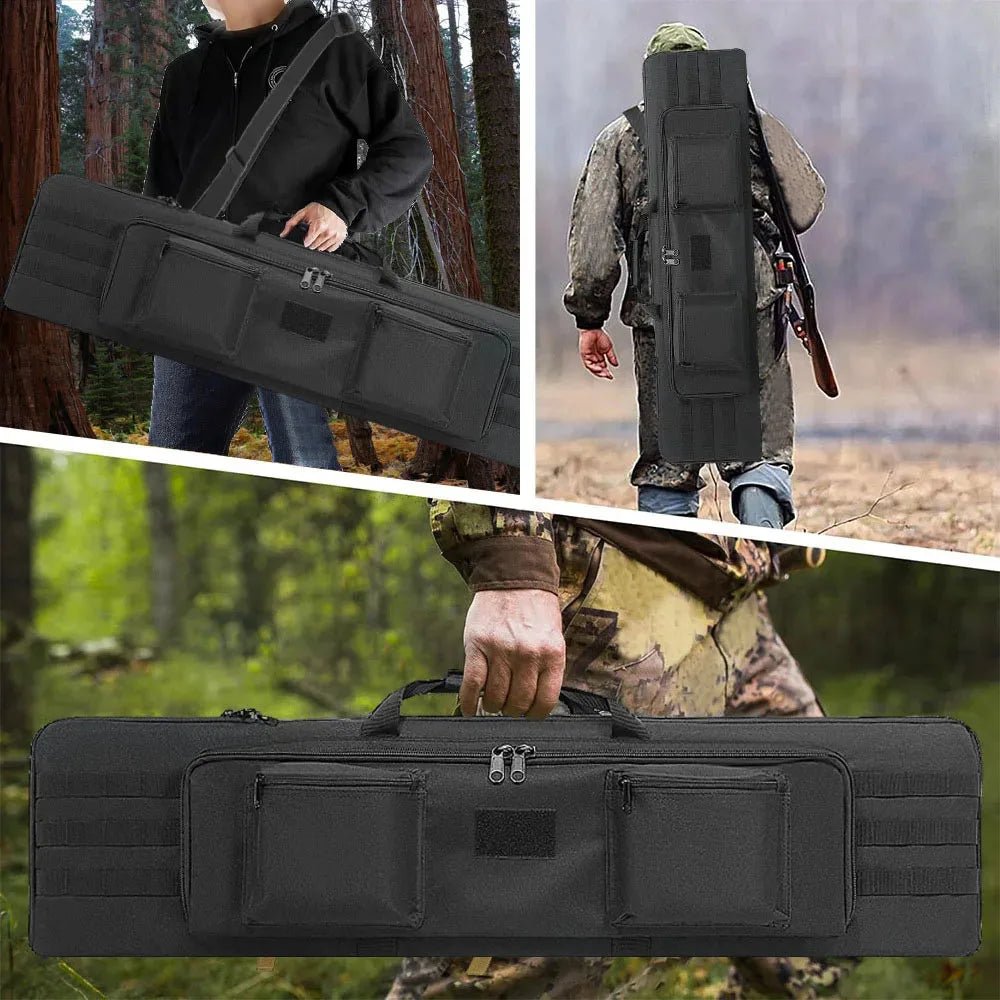 100/120cm Rifle Gun Bag Soft Rifle Case Shotgun Storage Bag Gun Carrier Pouch Outdoor Hunting Bag with Backpack Straps