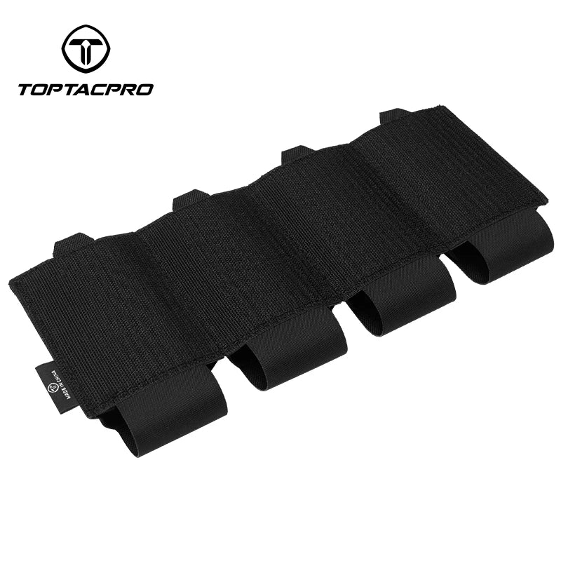 TOPTACPRO Tactical Quad 556 Mag Pouch Elastic Band Lightweight Multi-pocket Tactical Mag Compartment 8541