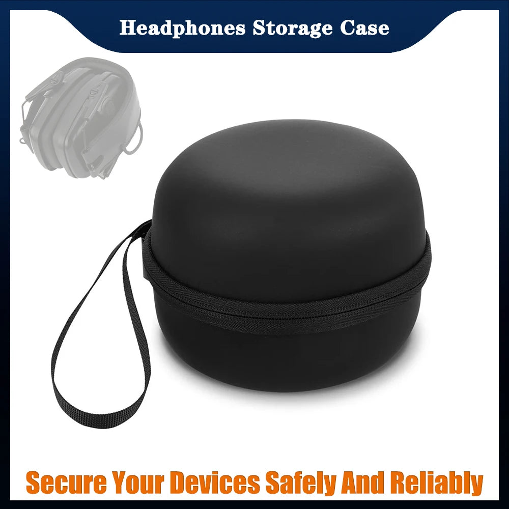 Tactical Headphone Box,For Hunting Airsoft Shooting Noise-Canceling Earmuffs Storage Protection/Lightweight Foldable Headset Bag