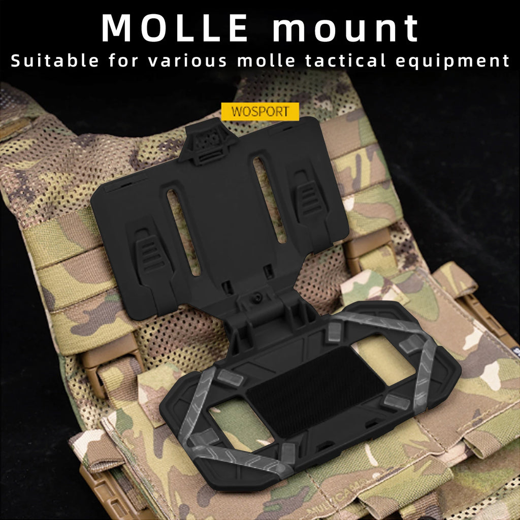 BOOIU Tactical MOLLE Folding Navigation Board Phone Holder Cellphone Carrier Board Holder Military Airsoft Hunting Accessories