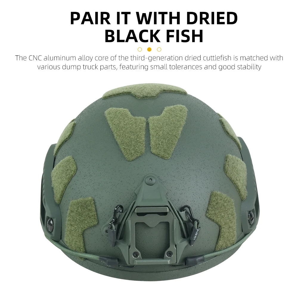 BOOIU Quick Action Tactical Helmet Glass Steel Material New SF Magic Tape with Wendy Suspension System Military TrainingHeadgear