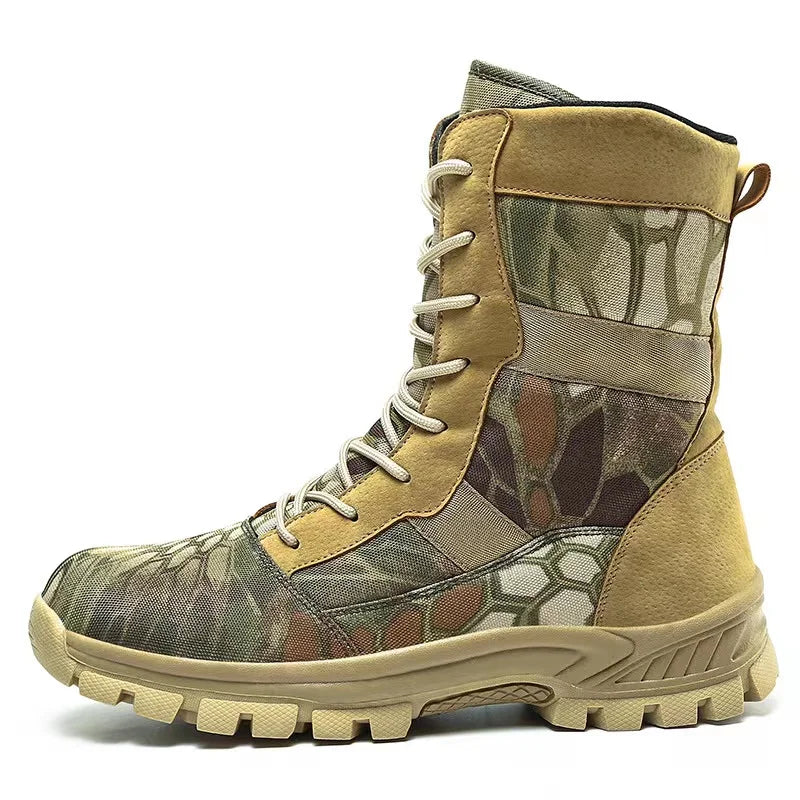Lynjacye High Top Big Size 47 46 Lightweight Man Tactical Boots Combat Anti-Collision Training Lace Up Waterproof Outdoor Boots