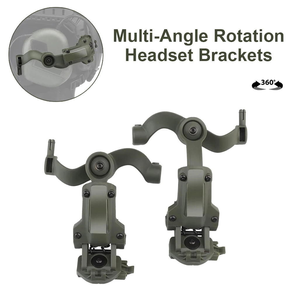 Tactical Headset Stand ARC Helmet Headphone Adapter Multi-angle Rotation Helmet Rail Adapter Kit Fit OPS Core ARC Rail