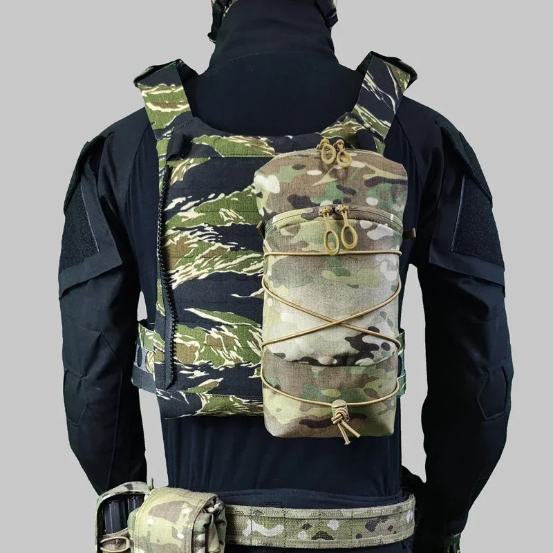 Tactical Vertical 12X5 Storage Bag Airsoft Plate Carrier Molle GP Pouch Gear Hunting Vest Utility Back Panel Pouch Multicam