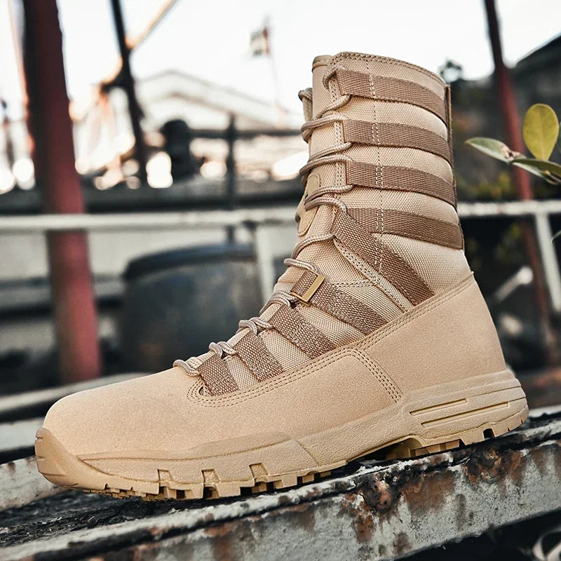 New Waterproof Men Tactical Boots Desert Boots Hiking Camouflage High-top Desert Men's Boots Fashion Work Men's shoes
