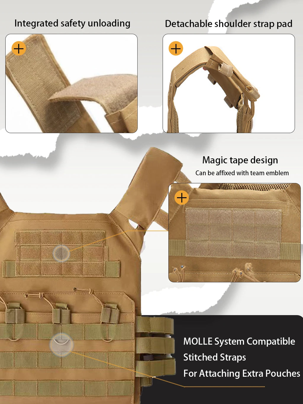 Military Waterproof Tactical Vest JPC - Lightweight MOLLE Plate Carrier for Jungle Security CS Hunting Outdoor Body Armor