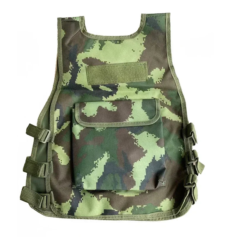Fans Outdoor Children Vest Tactical Boy Girl Camouflage CS Game Vest Kids Hunting Cosplay Fishing Multi Pocket Quick Dry Clothes