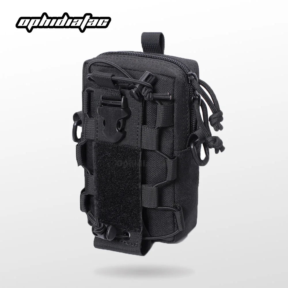 Molle system water bottle bag outdoor sports mobile phone holder camping hiking organizer waist bag
