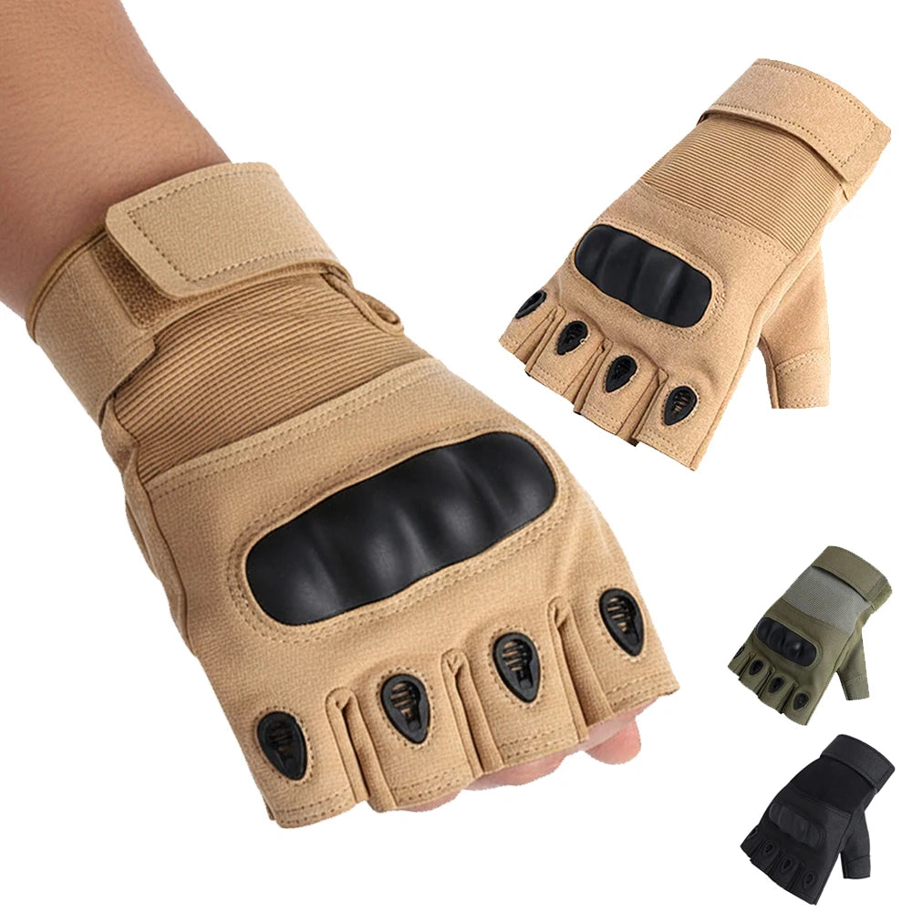 1Pair Half Finger Tactical Gloves - Breathable Lightweight Outdoor Sport Gloves for Shooting,Hunting,Motorcycling,Climbing,Hikin