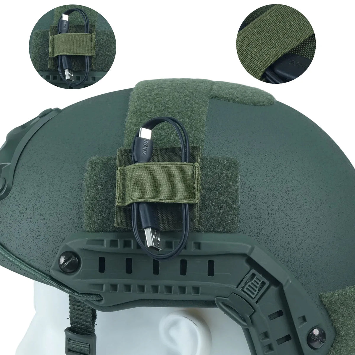 BOOIU Tactical Headset Molle Wire Harness Strap Elastic High Quality Nylon Headset Wire Harness Sticker Hunting Vest Accessories