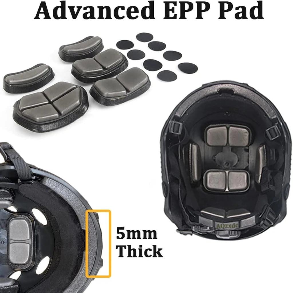 Tactical Fast Helmet Set with Little Green EMR Camouflage Helmet Cover Balaclava Communication Headset for Airsoft Paintball
