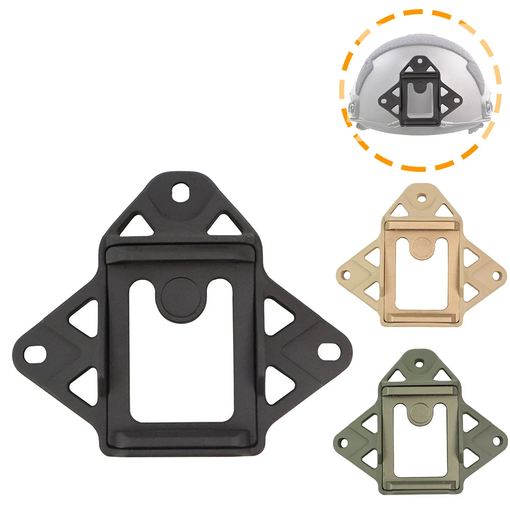 BOOIU Tactical Helmet VAS Shroud Three-Hole Mount Adapter Aluminum Alloy For FAST AF Wendy NVG Helmet Bracket Accessories