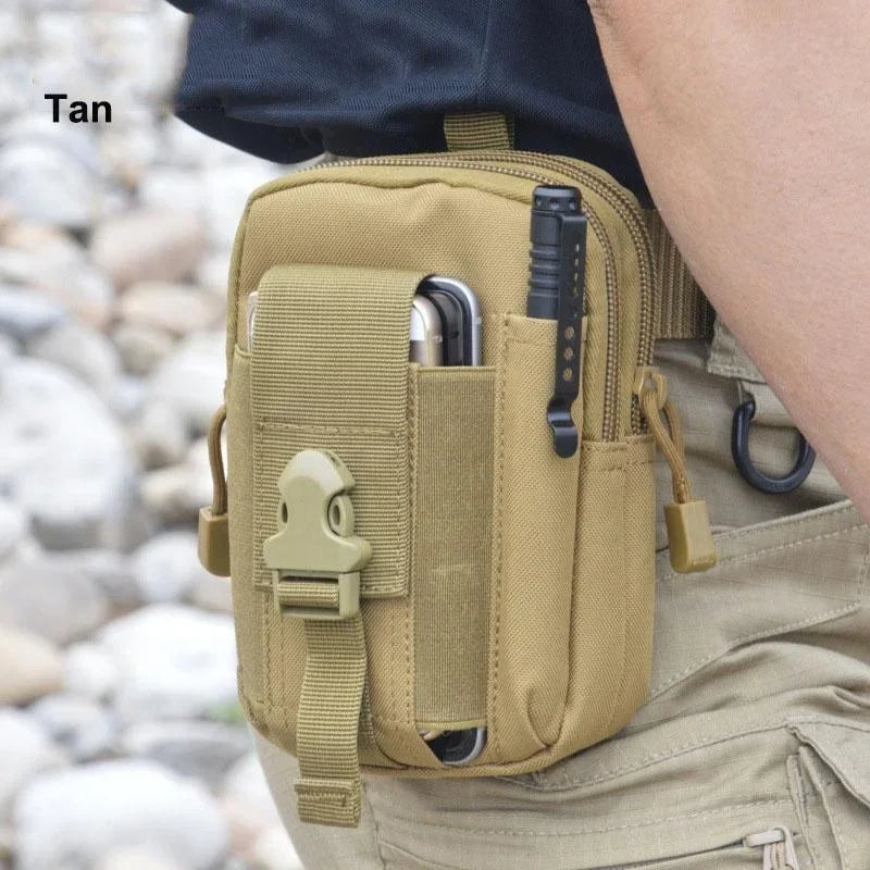Nylon Molle Pouch Belt Waist Pack Bag Outdoor Phone Pocket Waist Fanny Pack EDC Tool Bag for Outdoor Sports Running Hiking