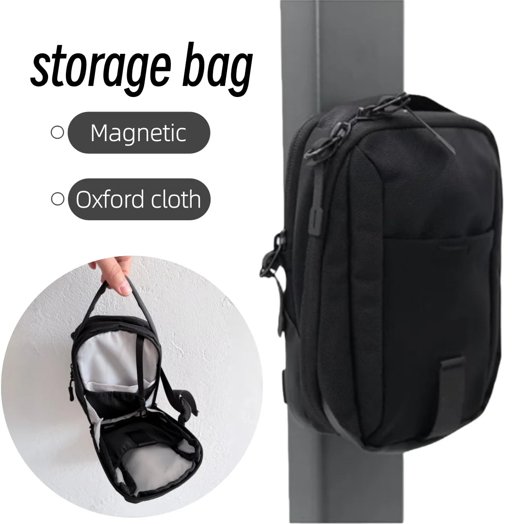 Unisex Portable Magnetic Fitness Crossbody Bag Simple Travel Hanging Mesh Backpack for Outdoor Sports