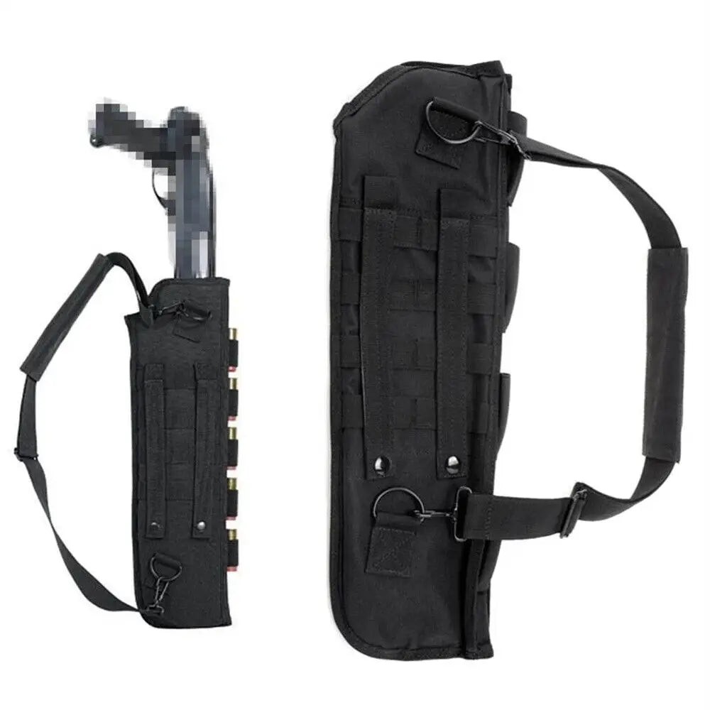 50cm/19.68inch Molle Tactical Shotgun Scabbard Rifle Gun Case Padded Carry Bag Outdoor Molle Air Gun Holster Protective Shoulder Bag Hunting Accessories