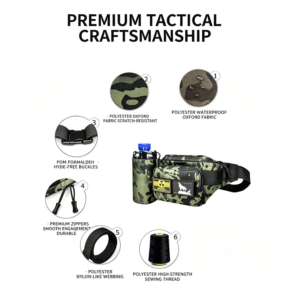 Tactical Waist Pack Men's Military Utility Belt Bag Large Capacity Durable Fanny Pack Pouch for Outdoor Hiking Camping Travel