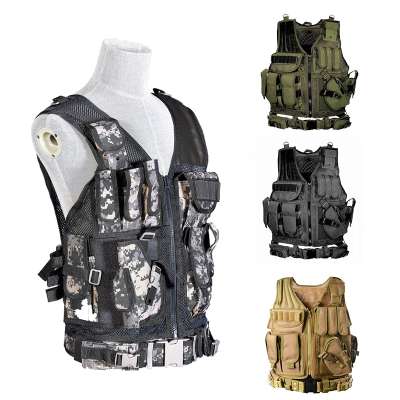 Multi-Pocket Tactical Vest Jungle Combat Protection Vests Security Hunting Outdoor CS Game Airsoft Training Jacket