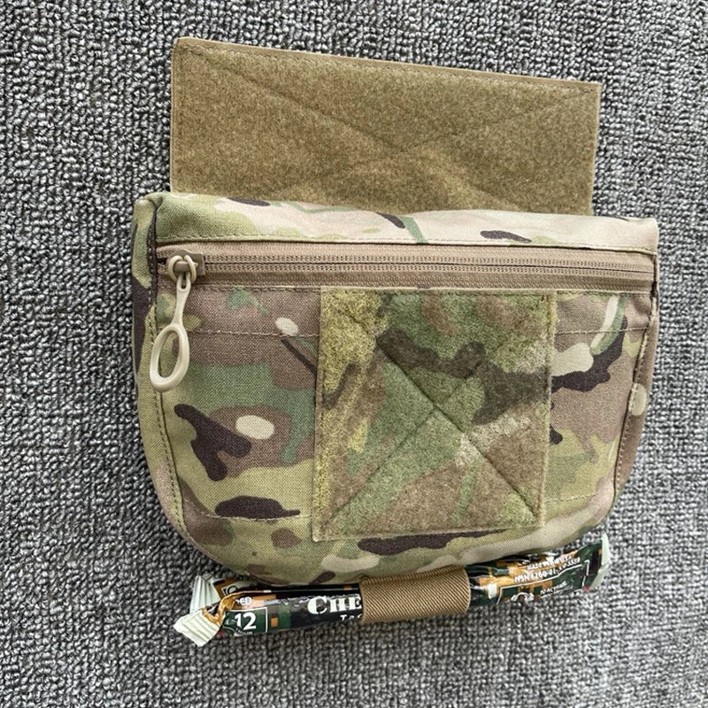 Tactical Plate Carrier Pouch MK3 MK4 Hanging Drop Pouch Chest Rig Vest EDC Combat Gear Abdominal Waist Pouch Multicam